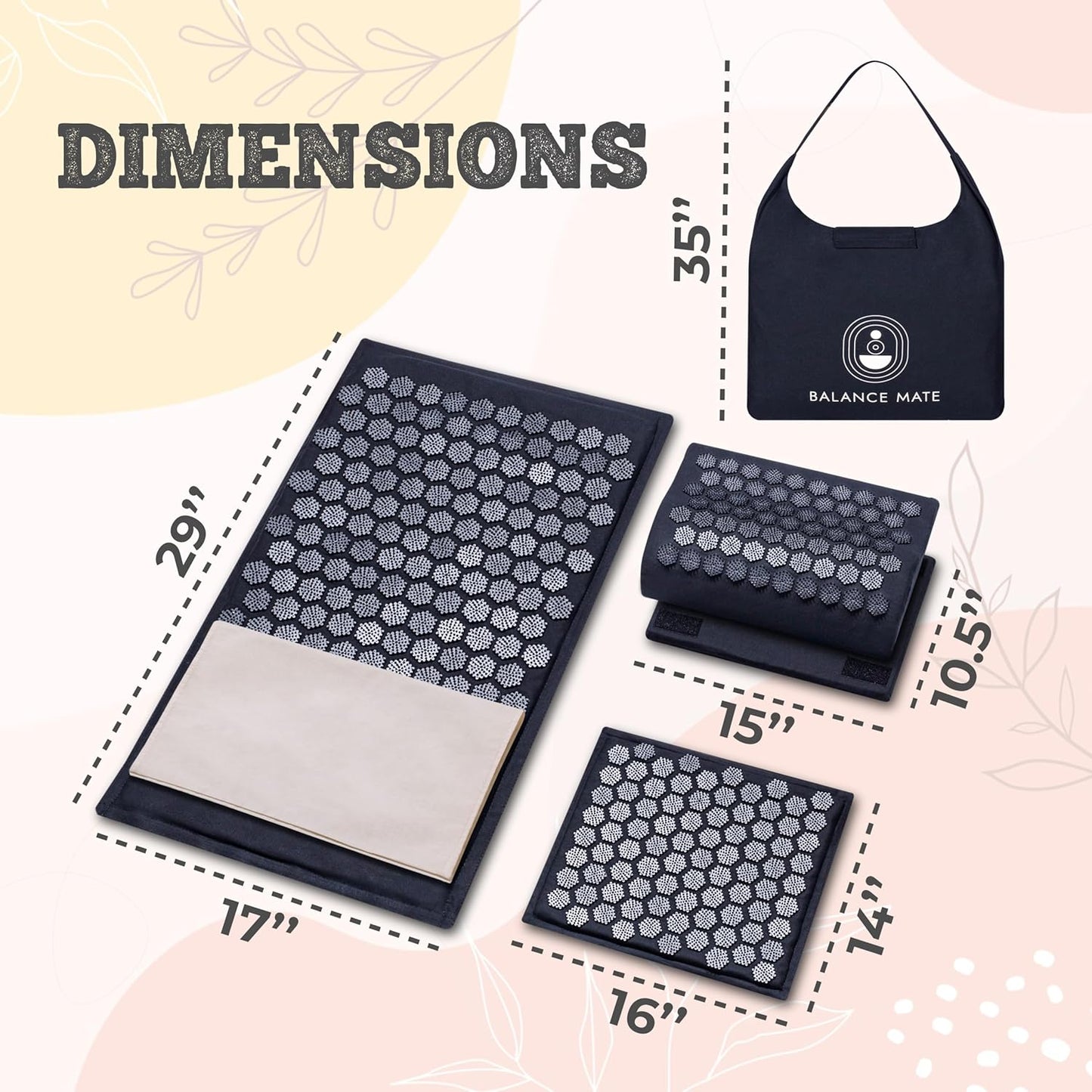 Acupressure Mat and Pillow Set for Back and Neck Pain Relief