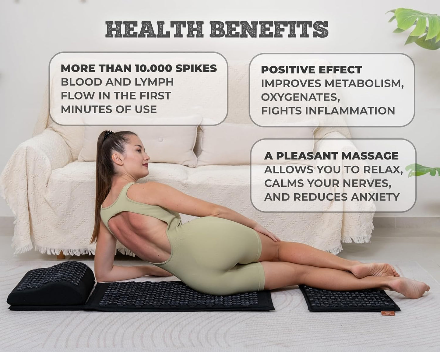 Acupressure Mat and Pillow Set for Back and Neck Pain Relief